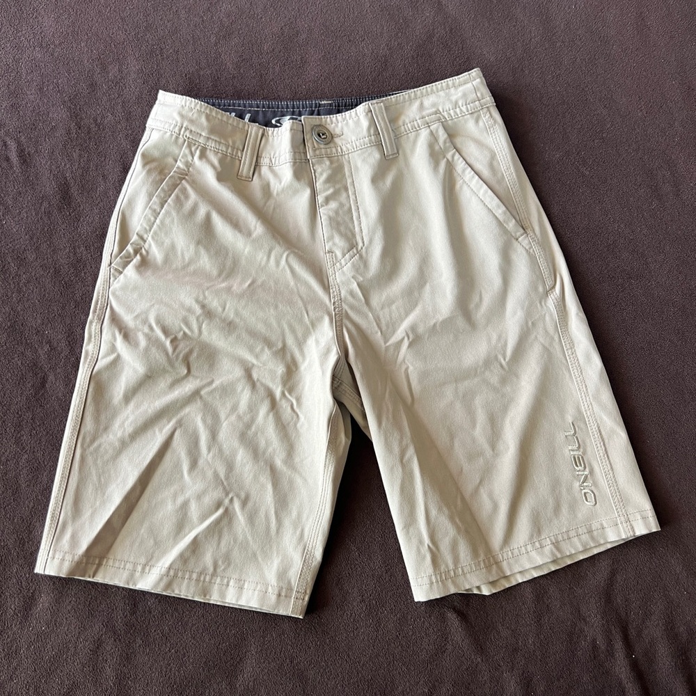 O'Neill Tan Flat Front Shorts Versatile Style